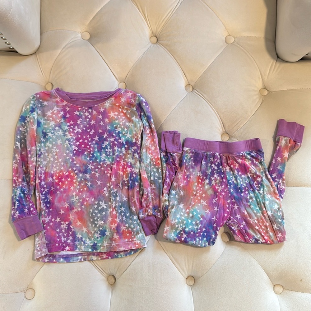 [Little Sleepies] Purple Multicolor Star Tie-Dye Pajama Set